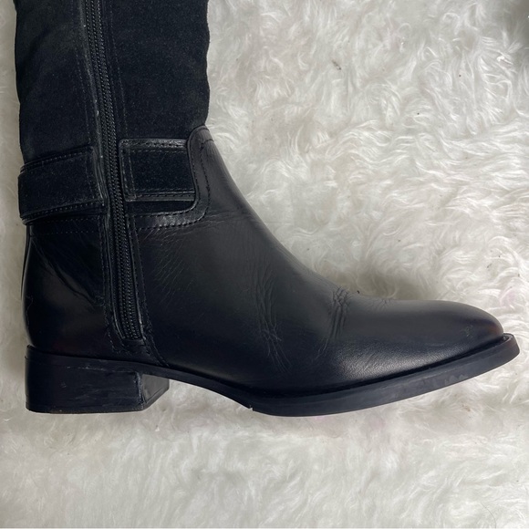 Tory Burch Riding Boots Tenley in Black Leather and Suede Size 5.5 - Picture 10 of 17